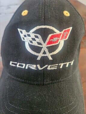 Corvette Embroidered Logo Black Baseball Cap